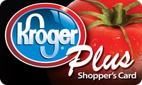 KrogerPlus crard with blue round Kroger logo and red rectangle