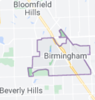 Map of Birmingham, Michigan, limits