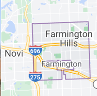 Map of Farmington Hills, Michigan, limits