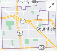Link to City of Southfield internet site Map of Southfield, Michigan, limits