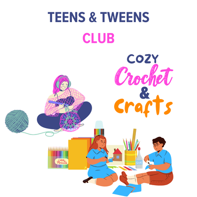 Teens crocheting and crafting