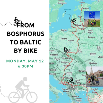 Map of biking circuit, text