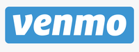 Blue rectangle with white venmo logo