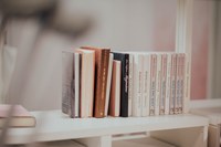 Books on library shelf