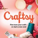 Pink background with coloful crafty material and text 'fine tune your craft or start a new one'