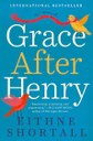 Cover of book Grace After Henry, teal blue, with birds and ribbons