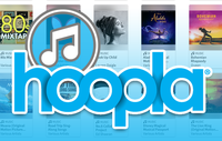 Music albums with hoopla blue logo n top