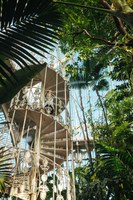 White spiral stair in conservatory