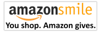 Black and orange amazonsmile logo on white rectangle