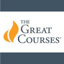 Blue stripes and oranf logo with 'The Great Courses'