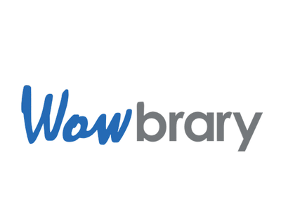 Wowbrary blue and grey logo