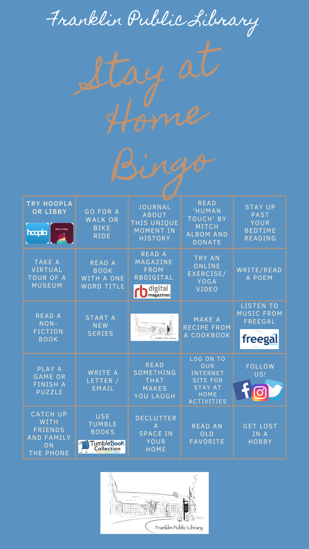Stay At Home Bingo Png Franklin Public Library