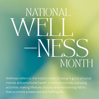 Green, blue and white tones with text